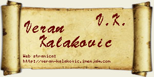 Veran Kalaković vizit kartica